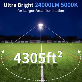 200W LED Flood Light Outdoor with Plug+10ft Wire, 24000Lm Super Brighter Security Light, IP66 Waterproof LED Worklight, 5000K Daylight White Exterior Floodlight for Yard Garden Garage Stadium(2 Pack)