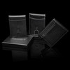 Black/White Leather Card Wallet for Men with RFID Blocker without