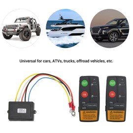 Aramox Universal Remote Control for Winch, Highly Sensitive, 75 Feet Range, Suitable for 12V/24V Cars, ATV and Trucks - Winch Control