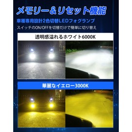 Suparee L1b LED Fog Lamp, 2 Color Switching, Memory Function, Explosion Light, Compatible with Car Inspections, New Model, Genuine Replacement LED Fog Lamp, Pong-On, Hi-Ace 7 Type, Noah 90 Series, RAV4, Aqua, Harrier, Yaris, Corolla, Prius, Rummy, C-HR, 2-Piece Set