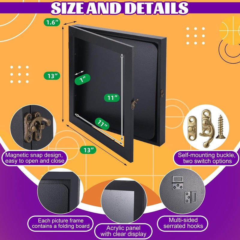 1 Pack T Shirt Frames for Wall Display, 13" x