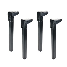 Geesatis Furniture Legs, Folding Metal Table Legs, Adjustable Replacement Desk Legs for Sofa Office Table Loveseat Dresser, with Mounting Screws, 4 Pack Black 12.6 inch