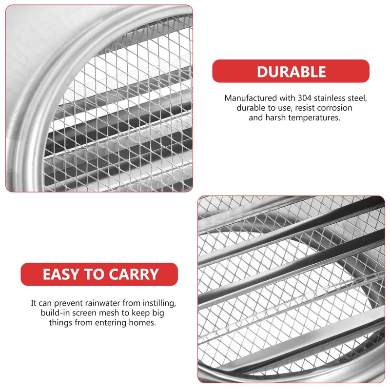 TEHAUX Extractor Cover Stainless Steel Round Design Windproof Soffit Vent