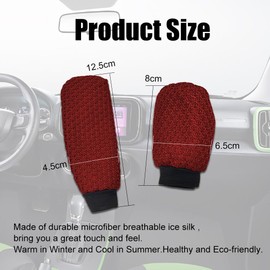 Car Gear Shift Knob Cover & Car Handbrake Cover, Anti-Slip Handbrake Gear Shift Protector, Handbrake Cover Gear Cover, Car Gear Shift Cover Set Auto Interior Accessories Universal for Cars (Red)