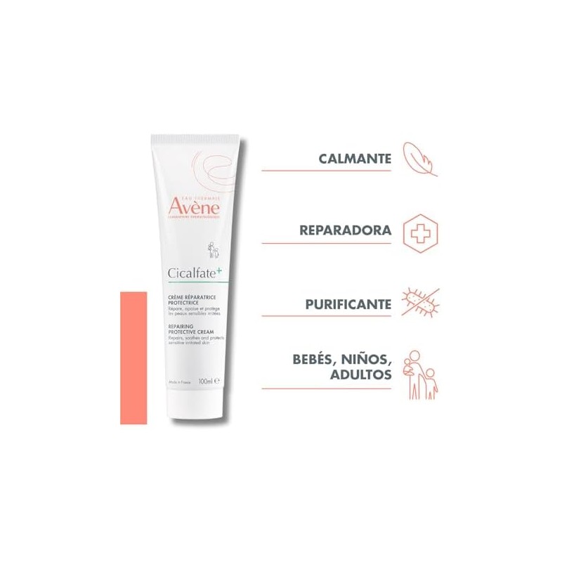 Avene Cicalfate+ Crema Hidratante Reparadora Piel Irritada, 100ml