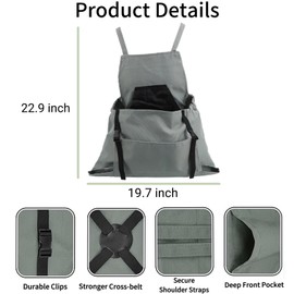 QSONG SHOP Gardening Apron with Pockets for Women & Men (Grey)