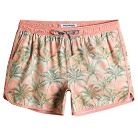 MaaMgic Men's Swimming Shorts Vintage Retro Board Shorts 4-Way Stretch Quick Drying with Mesh Lining and Adjustable Drawstring Reusable, Coconut Light Pink