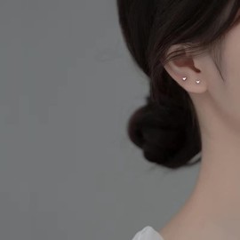 Silver 925 Hypoallergenic Earrings, Small, Small, Ultra Mini Size, Heart, Sterling Silver