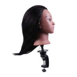 Healvian 1 Set Human Hair Braiding Mannequin Head Hair Cutting Dummy for Styling Training
