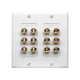 OSD WP12 Banana Binding Post Gold Plated Terminal Decora Style for 6-Speakers (White)