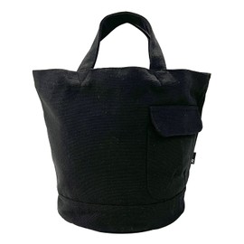 Route SN Deli Recycled Cotton Round Bottom, Solid, Small Tote Bag, Black
