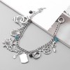Blingsoul Disc Charm Bracelets for Women - Adjustable 9.8" Silver