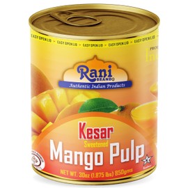 Rani Mango Pulp Puree (Makes Mango Lassi Shakes) Kesar Sweetened 30oz (1.875lbs) 850g ~ Kosher | All Natural | NON-GMO | Vegan | No colors | Gluten Friendly | Indian Origin