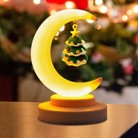 GAROMIA Christmas Decoration Christmas Night Light Christmas Lantern Moon Night Light Christmas Decoration Illuminated Christmas Decoration Indoor Table Decorations for Christmas Decoration