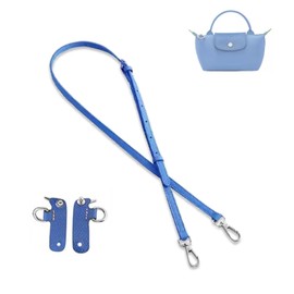 jiesinlov Cowhide Leather Bag Strap Conversion Kit Replacement Adjustable Crossbody Shoulder Strap for Le Pliage Pouch (Mini New Blue)