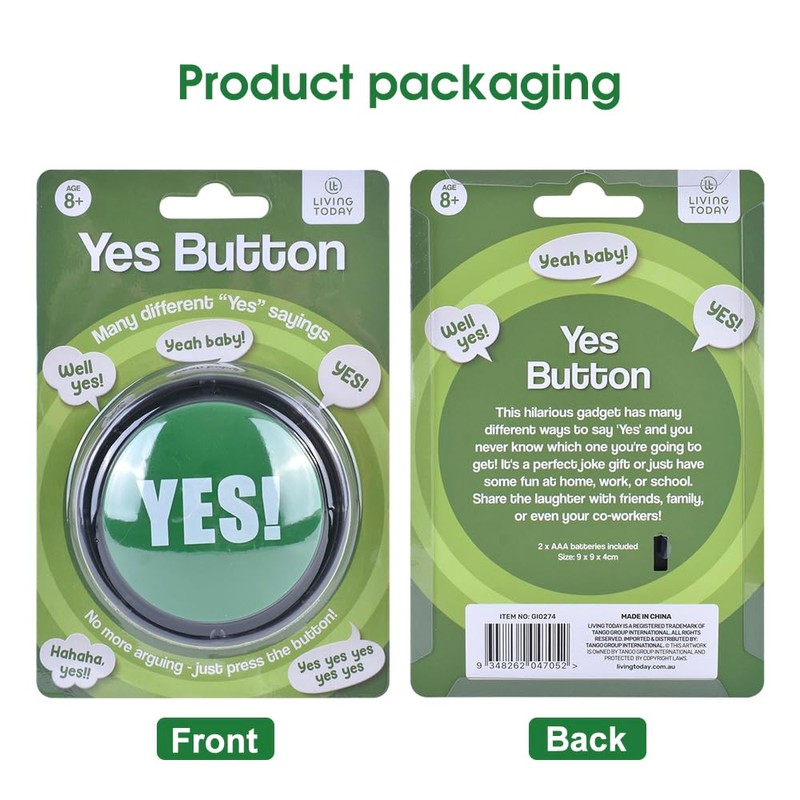 Living Today Yes Sound Button, Talking Yes Buzzer Buttons, Answer