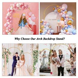6.6-Foot Wedding Arch Frame and 2 Golden Water Bags, Arch Background Stand, Suitable for Weddings, Birthday Parties, Brides, Baby Parties, Photo Booths, Garden Decorations