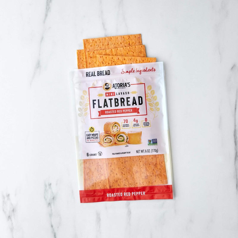 Atoria's Family Bakery Mini Roasted Red Pepper Lavash Flatbread 8