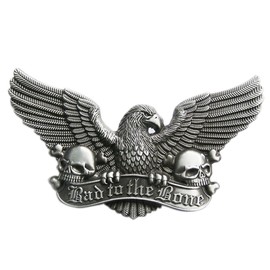 Urban Backwoods Bad To The Bone II Belt Buckle for Interchangeable Belt Buckle, silver