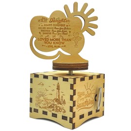 Micteney Daughter Music Box,Daughter Gifts ideas from Mum,Wooden Craft Gifts for Daughter,You are My Sunshine Daughter gifts Clockwork Driven