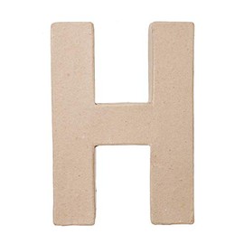 Darice 2862-H Paper Mache Letter - H - 8 x 5.5 x 1 inches
