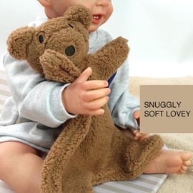 Lovey for Baby,Soft Baby Security Blanket,Snuggle Stuffed Animals Toy Baby Girl & Boy, Bear&Lamb Lovey Comforter Toy for Babies 0-12months,Baby Gifts for Infant and Toddler (Brown-Bear)