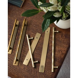 Goo-Ki 2 Pack Cabinet Handles Drawer Pulls with Backplate/Spacer, 7.56" c-c Antique Brass Zinc Alloy Kitchen Hardware