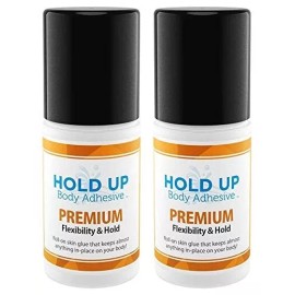 Hold Up 2 Pack - Hold Up Body Adhesive Premium, Roll-On, Pantyhose, Socks, Glue - 2 oz