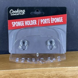 Cooking Concepts Set of2 Sponge Holder Clear Suction Cups Kitchen Organizer Brand New