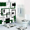 ArtSocket Geometric Green and Gray Bathroom Set with Shower Curtain