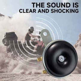 FARBIN Loud Electric Car Horn Metal 12V 110db Motorcycle Disc Horn 3" Mini Horn