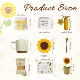 Sunflower Gift Basket for Women - Inspirational Employee Appreciation Difference Maker Gifts, Get Well Soon, Farewell Gifts for Coworkers, Nurse, Teacher - Self Care Sunshine Box
