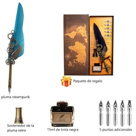 Pluma Fuente, Pluma Estilográfica, Boligrafo Elegante Inmersión de Pluma Vintage, Juego de Pluma de Tinta, Pluma de Cobre, Pluma de Escritura de Tallo, Pluma de Caligrafía