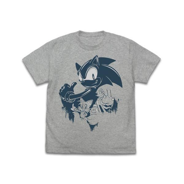 Cospa Sonic The Hedgehog Sonic Wall Paint T-shirt MIX GRAY L