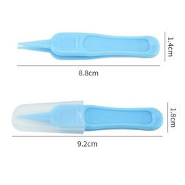 Feilguee 6 PCS Infant Nose Cleaning Tweezer Plastic Round Head Care Ear Nose Navel Clean Tool Nipper Plier Pincet Forceps for Kids Nose Cleaning Pick Nipper