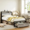LIKIMIO Twin XL Bed Frames with Drawer, Storage Headboard with