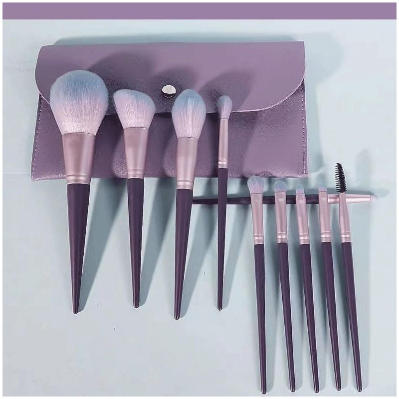 Juego de 10 brochas maquillaje, juego completo for principiantes