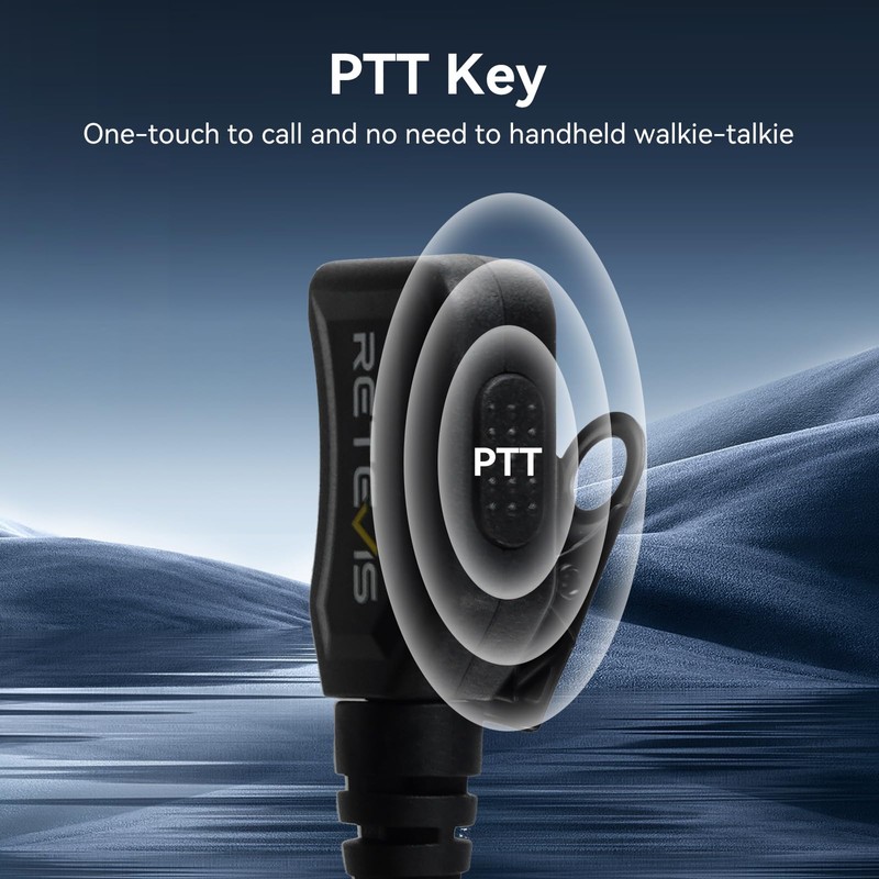 Retevis Walkie-Talkie Earpiece with Mic 2 Pin,Volume Adjustment,Durable,for Retevis RT22