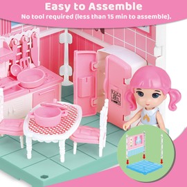 Nilez DIY Miniature Dollhouse Kit Furniture Set Mini Kitchen House for Adult Teen Creative 3D Pretend Play Toys