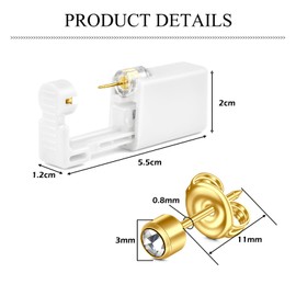 AceFun Helix Piercing Gun Kit, Gold Silver Ear Piercing Gun, Tragus Piercing Gun Kit with Stud Earrings, Safety Stainless Steel Threadless Cartilage Tragus Helix Monroe Earrings Jewellery, Stainless