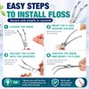 4 Pcs Stainless Steel Dental Floss Holder Reusable Flosser, Silver