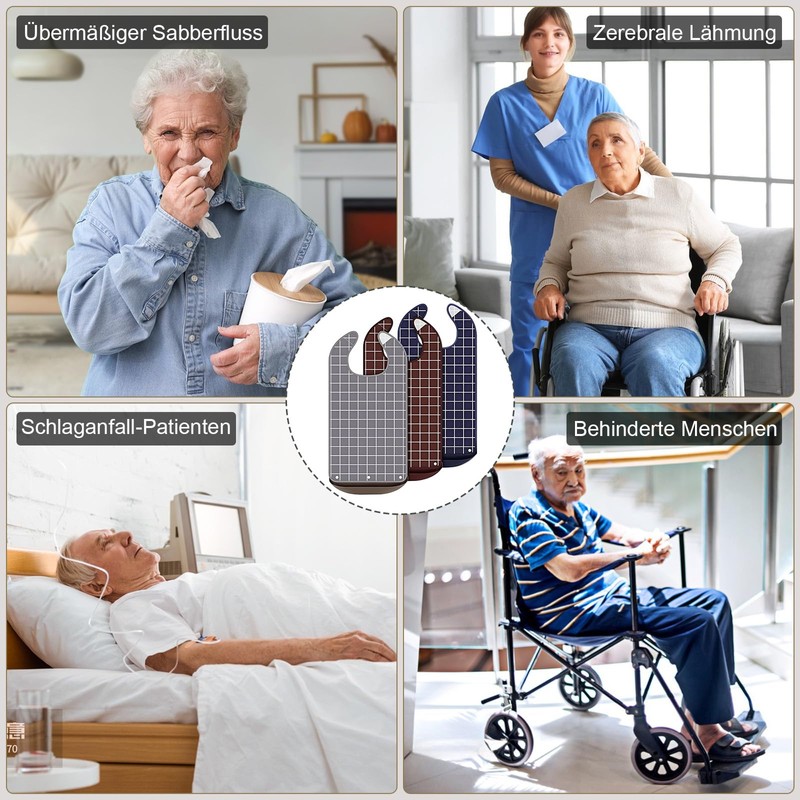 GRKJGytech Disposable Bibs Pack of 3 Waterproof Food Protection Bibs,