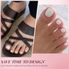 Mrltau 24 Pieces High Gloss White Press On Toenails, Short