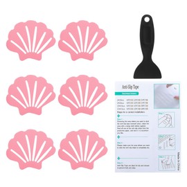 PATIKIL Badewanne Anti-Rutsch Aufkleber 9x7 cm, 6er Pack Shell Sicherheits Dusche Grund Anti-Rutsch Aufkleber mit Klebepunkten Schaber für Badewanne Dusche Grund Treppe, Pink