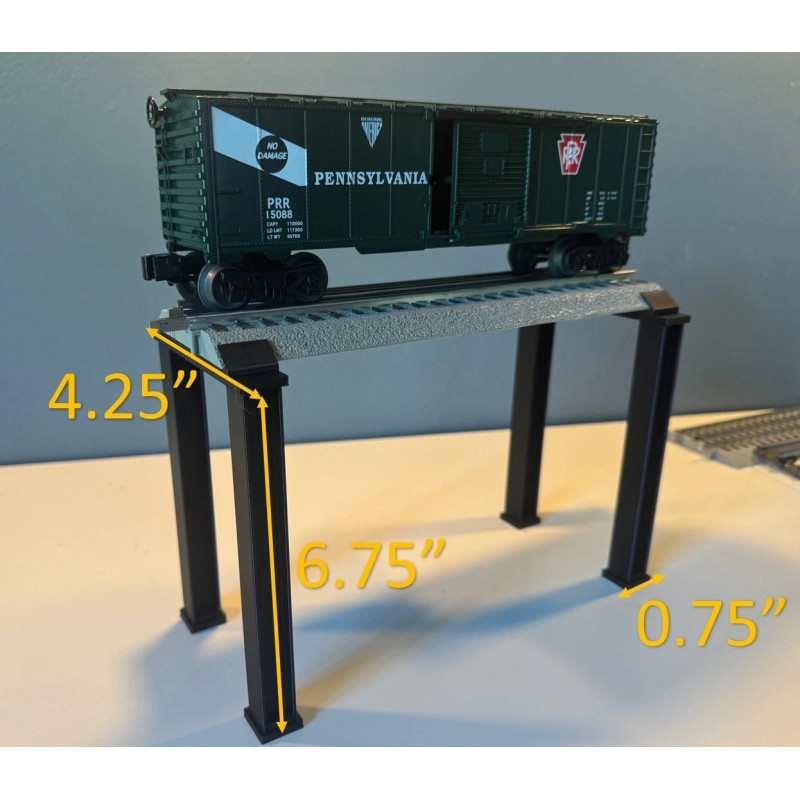 HarborForm 3D O gauge Elevated i-beam Trestle (6.25" elevation)- Fastrack