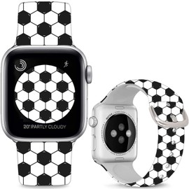 Leotop Silikon Sport Armbänder kompatibel mit iWatch Ultra Serie SE 10 9 8 7 6 5 4 3 2 1. (Fußball, 38mm/40mm/41mm/42mm(Series 10))