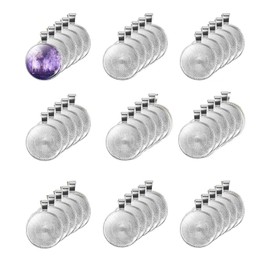 LANBEIDE 40 Pcs Silver Pendant Trays with 40 Pcs Transparent Glass Cabochons, Round Pendant Bezels 1 inch/25mm for Photo Pendant Resin Craft Jewelry Making, Total 80 Pcs