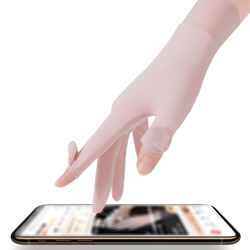Ice Silk Sunscreen Gloves UV Protection Mittens Non-slip Touch Screen