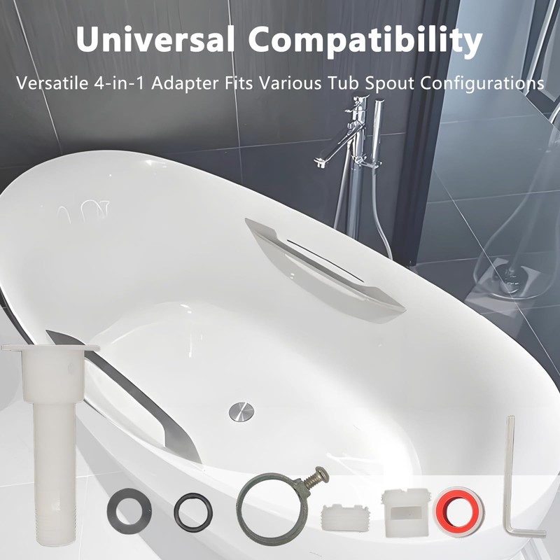 YKEBVPW Tub Spout Adapter Four-in-One Universal Bathtub Faucet Spout Diverter