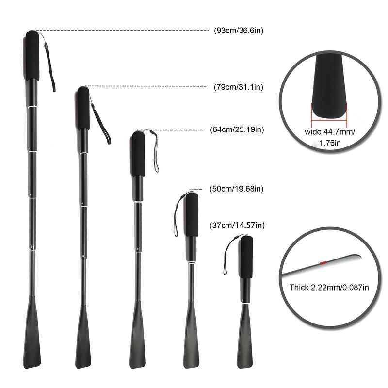 Fanwer Metal Shoe Horn Long Handle For Seniors,14"-37" Adjustable Shoehorns